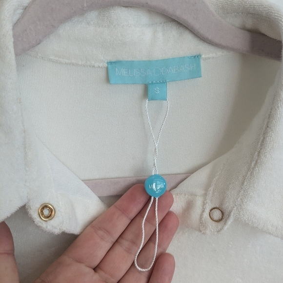 Melissa Obadash Tori White Terry Snap Shirt - Picture 3 of 5